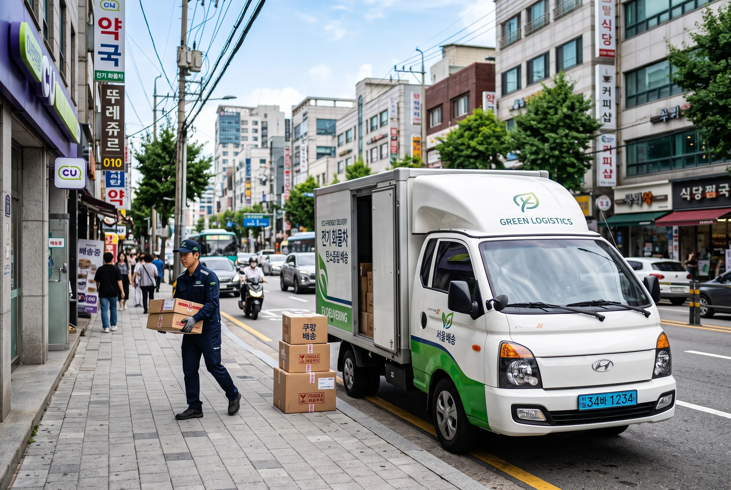 전기화물차 배송 현장