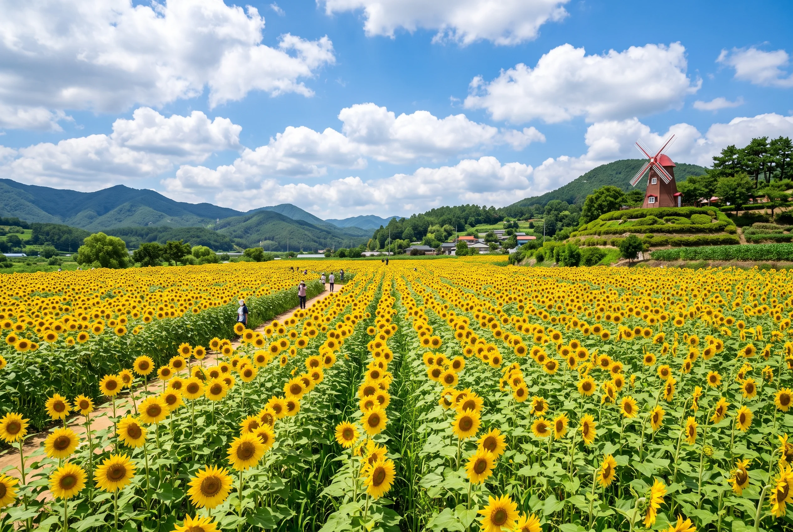함안 강주 해바라기마을 전경