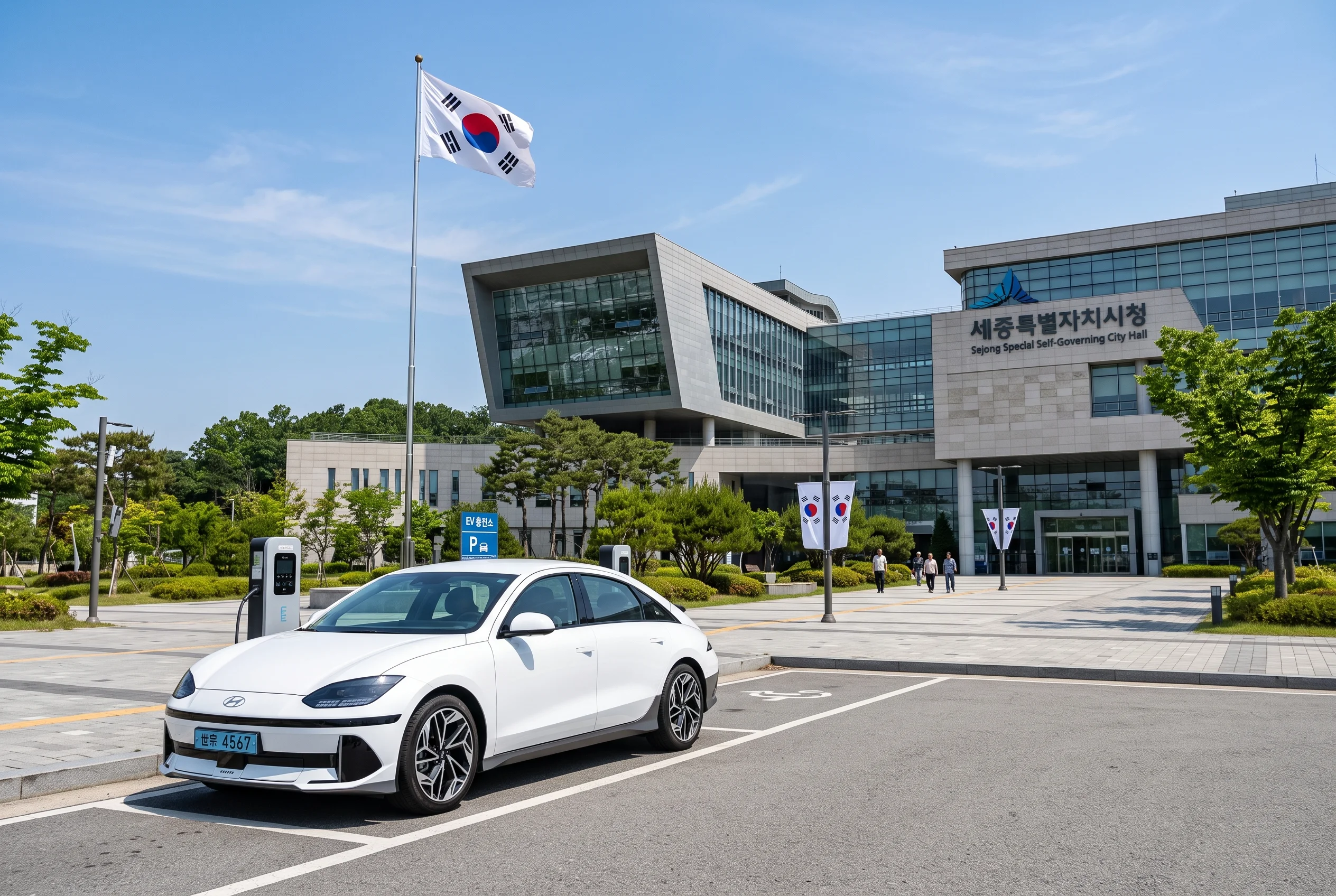 세종시청 앞 전기차