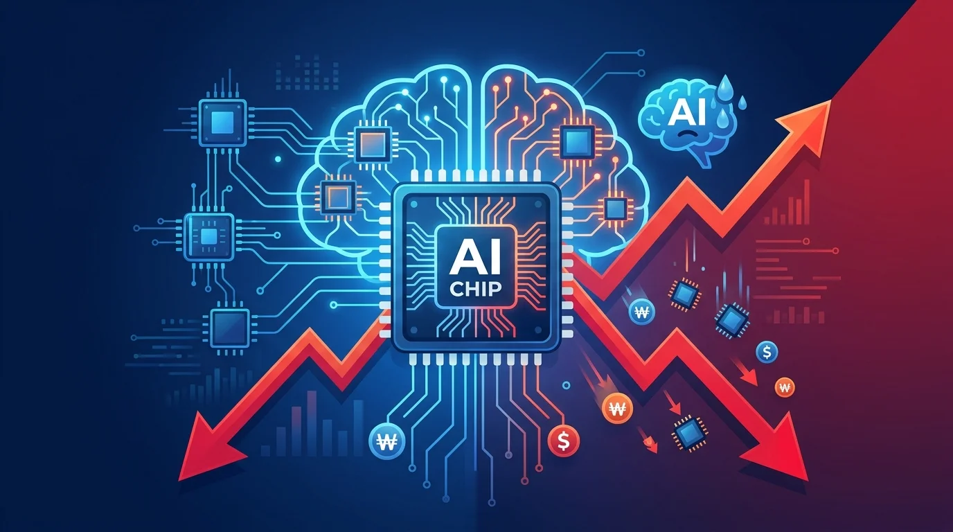 AI 반도체 실적 우려 컨셉 이미지