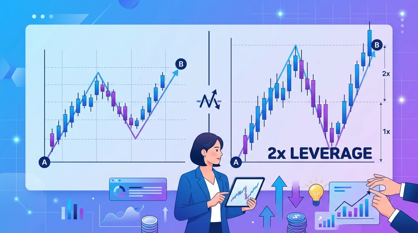 레버리지 ETF 2배 차트 컨셉 이미지