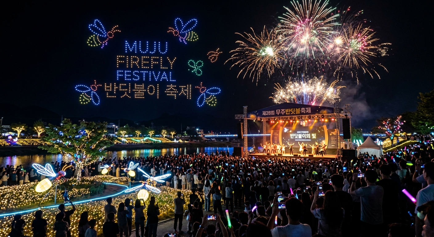 무주반딧불축제 야간 드론쇼 공연